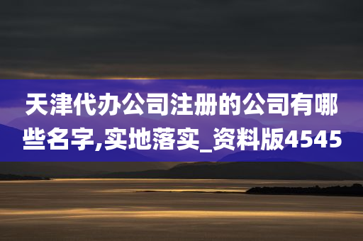 天津代办公司注册的公司有哪些名字,实地落实_资料版4545