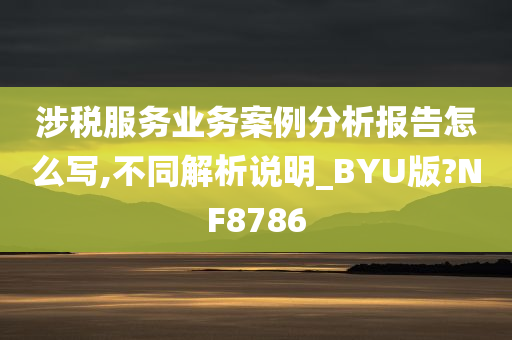 涉税服务业务案例分析报告怎么写,不同解析说明_BYU版?NF8786