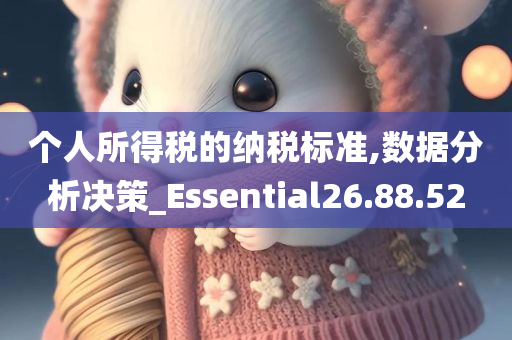 个人所得税的纳税标准,数据分析决策_Essential26.88.52