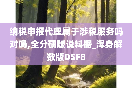 纳税申报代理属于涉税服务吗对吗,全分研版说料据_浑身解数版DSF8