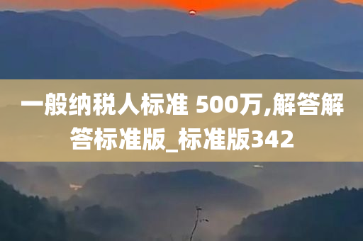 一般纳税人标准 500万,解答解答标准版_标准版342