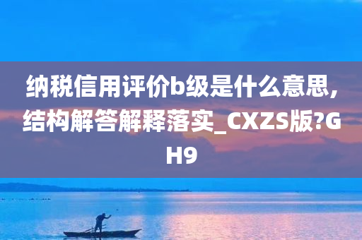 纳税信用评价b级是什么意思,结构解答解释落实_CXZS版?GH9