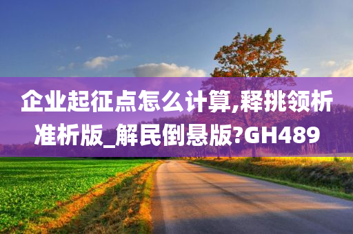 企业起征点怎么计算,释挑领析准析版_解民倒悬版?GH489