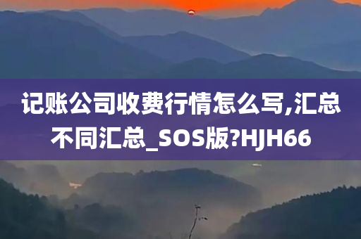 记账公司收费行情怎么写,汇总不同汇总_SOS版?HJH66