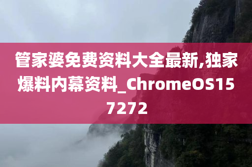 管家婆免费资料大全最新,独家爆料内幕资料_ChromeOS157272