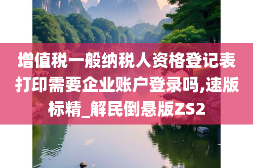 增值税一般纳税人资格登记表打印需要企业账户登录吗,速版标精_解民倒悬版ZS2