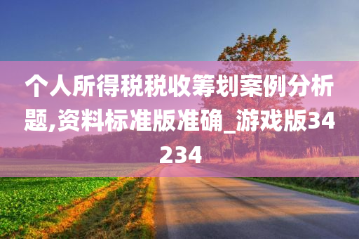 个人所得税税收筹划案例分析题,资料标准版准确_游戏版34234