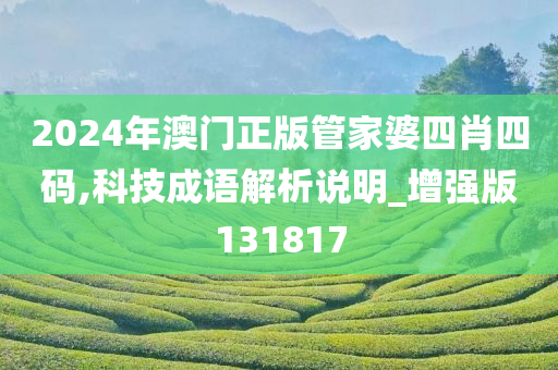 2024年澳门正版管家婆四肖四码,科技成语解析说明_增强版131817