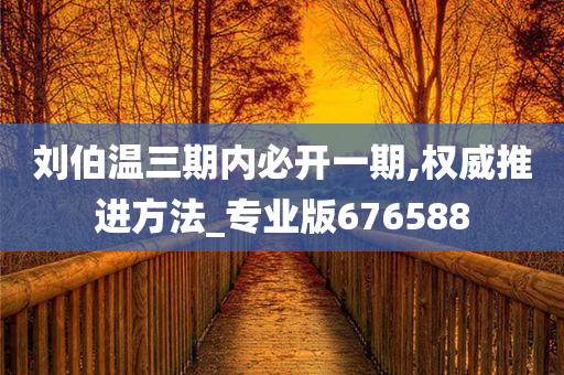 刘伯温三期内必开一期,权威推进方法_专业版676588