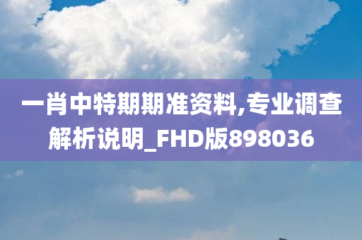 一肖中特期期准资料,专业调查解析说明_FHD版898036