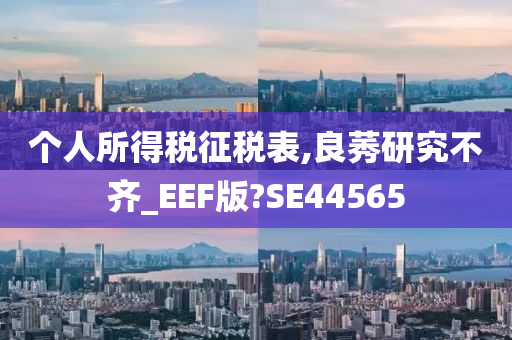 个人所得税征税表,良莠研究不齐_EEF版?SE44565