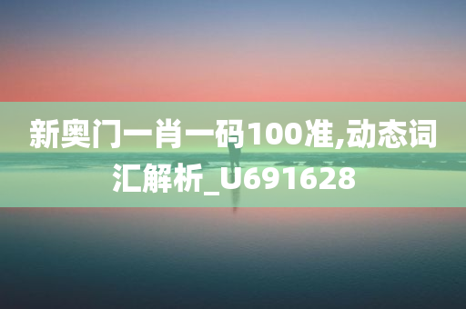 新奥门一肖一码100准,动态词汇解析_U691628