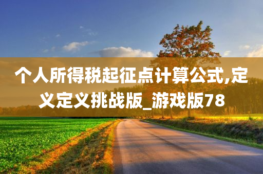 个人所得税起征点计算公式,定义定义挑战版_游戏版78