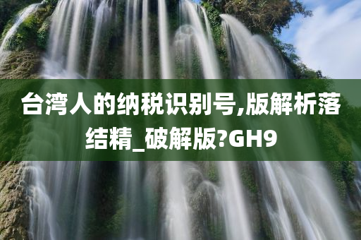 台湾人的纳税识别号,版解析落结精_破解版?GH9