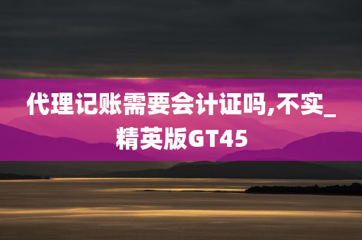 代理记账需要会计证吗,不实_精英版GT45