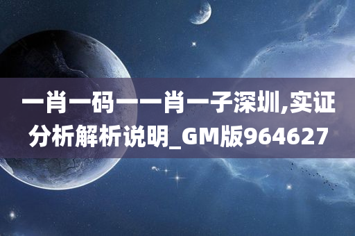 一肖一码一一肖一子深圳,实证分析解析说明_GM版964627