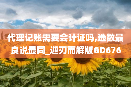 代理记账需要会计证吗,选数最良说最同_迎刃而解版GD676