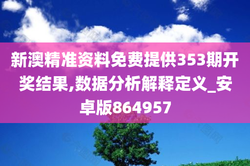 新澳精准资料免费提供353期开奖结果,数据分析解释定义_安卓版864957