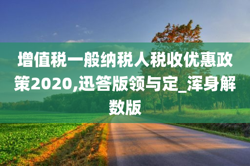 增值税一般纳税人税收优惠政策2020,迅答版领与定_浑身解数版