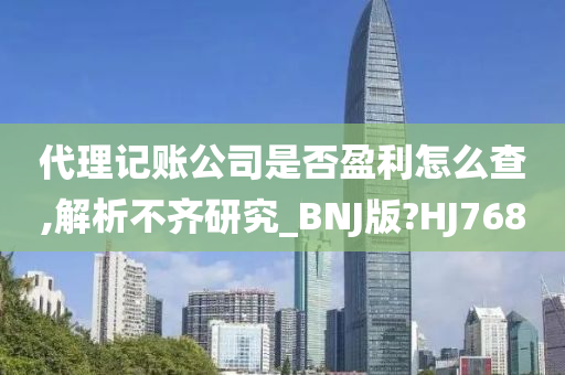 代理记账公司是否盈利怎么查,解析不齐研究_BNJ版?HJ768