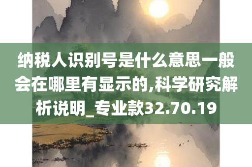 纳税人识别号是什么意思一般会在哪里有显示的,科学研究解析说明_专业款32.70.19