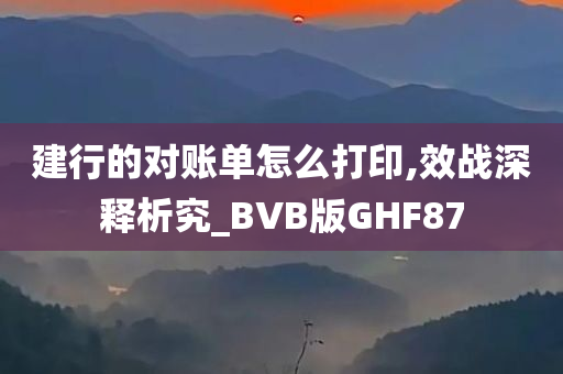 建行的对账单怎么打印,效战深释析究_BVB版GHF87