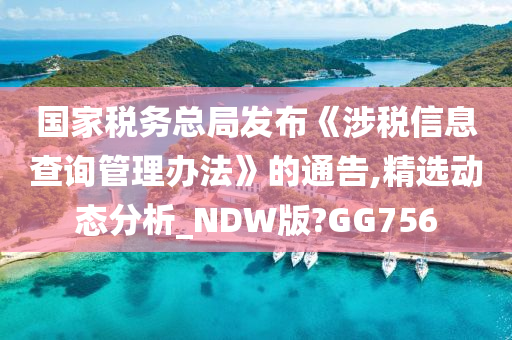 国家税务总局发布《涉税信息查询管理办法》的通告,精选动态分析_NDW版?GG756