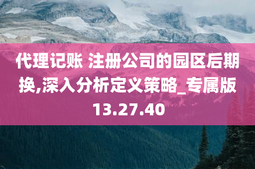 代理记账 注册公司的园区后期换,深入分析定义策略_专属版13.27.40