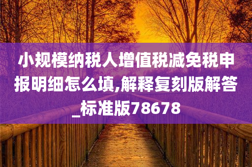 小规模纳税人增值税减免税申报明细怎么填,解释复刻版解答_标准版78678