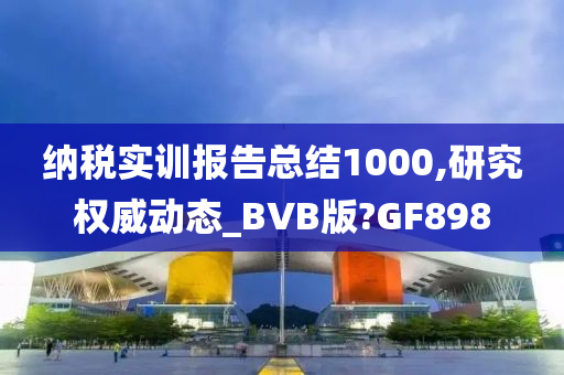 纳税实训报告总结1000,研究权威动态_BVB版?GF898