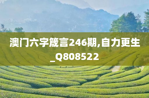 澳门六字箴言246期,自力更生_Q808522