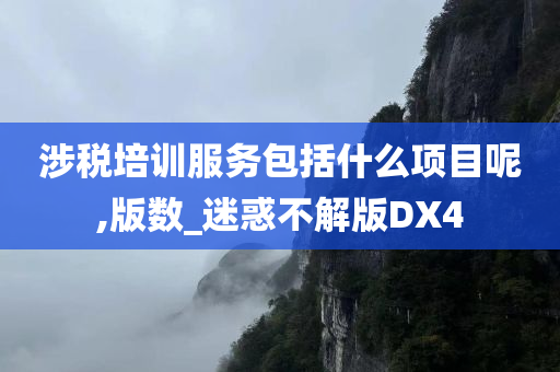 涉税培训服务包括什么项目呢,版数_迷惑不解版DX4