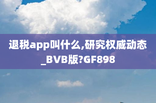 退税app叫什么,研究权威动态_BVB版?GF898