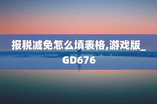 报税减免怎么填表格,游戏版_GD676