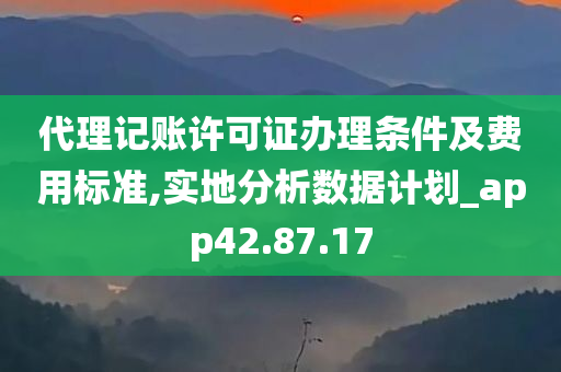 代理记账许可证办理条件及费用标准,实地分析数据计划_app42.87.17