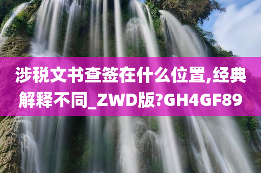 涉税文书查签在什么位置,经典解释不同_ZWD版?GH4GF89