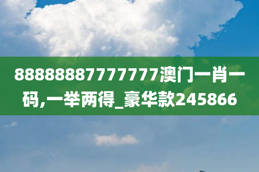 88888887777777澳门一肖一码,一举两得_豪华款245866