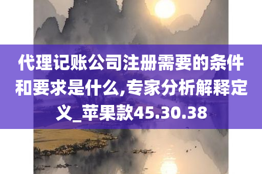 代理记账公司注册需要的条件和要求是什么,专家分析解释定义_苹果款45.30.38