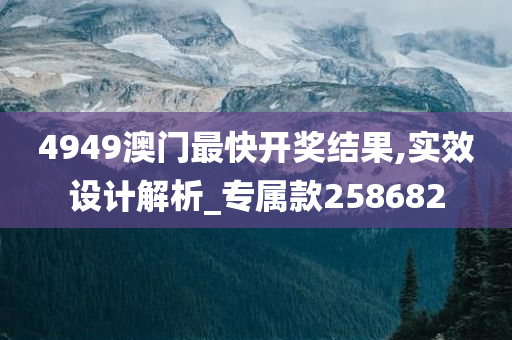 4949澳门最快开奖结果,实效设计解析_专属款258682