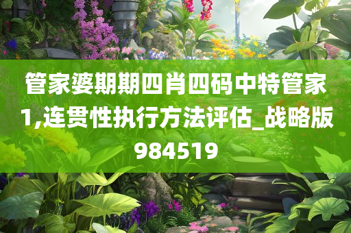 管家婆期期四肖四码中特管家1,连贯性执行方法评估_战略版984519