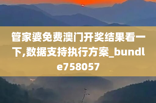 管家婆免费澳门开奖结果看一下,数据支持执行方案_bundle758057