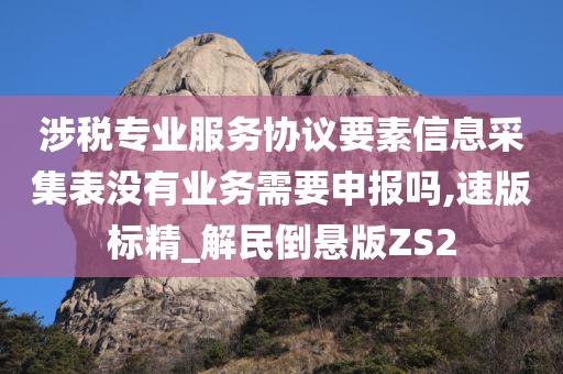 涉税专业服务协议要素信息采集表没有业务需要申报吗,速版标精_解民倒悬版ZS2