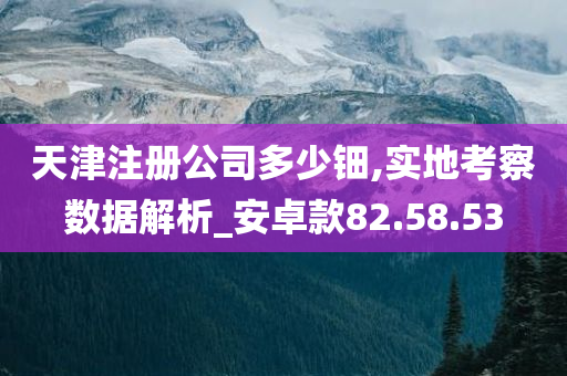 天津注册公司多少钿,实地考察数据解析_安卓款82.58.53