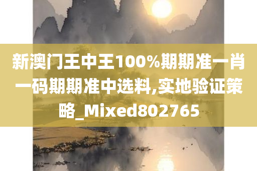 新澳门王中王100%期期准一肖一码期期准中选料,实地验证策略_Mixed802765