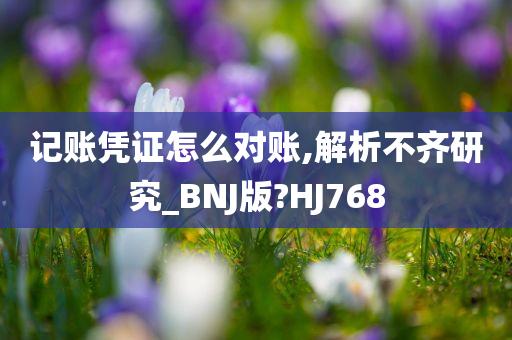 记账凭证怎么对账,解析不齐研究_BNJ版?HJ768