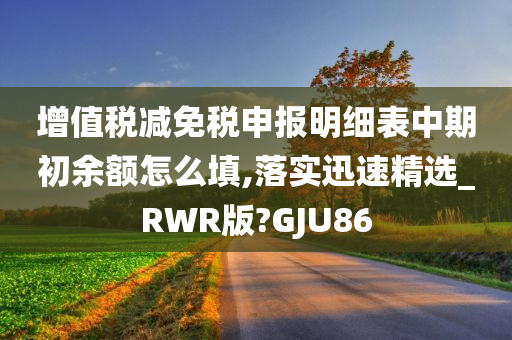 增值税减免税申报明细表中期初余额怎么填,落实迅速精选_RWR版?GJU86