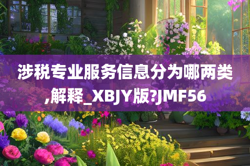 涉税专业服务信息分为哪两类,解释_XBJY版?JMF56