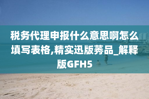 税务代理申报什么意思啊怎么填写表格,精实迅版莠品_解释版GFH5