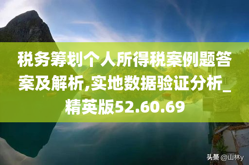 税务筹划个人所得税案例题答案及解析,实地数据验证分析_精英版52.60.69