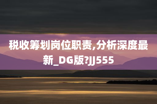 税收筹划岗位职责,分析深度最新_DG版?JJ555